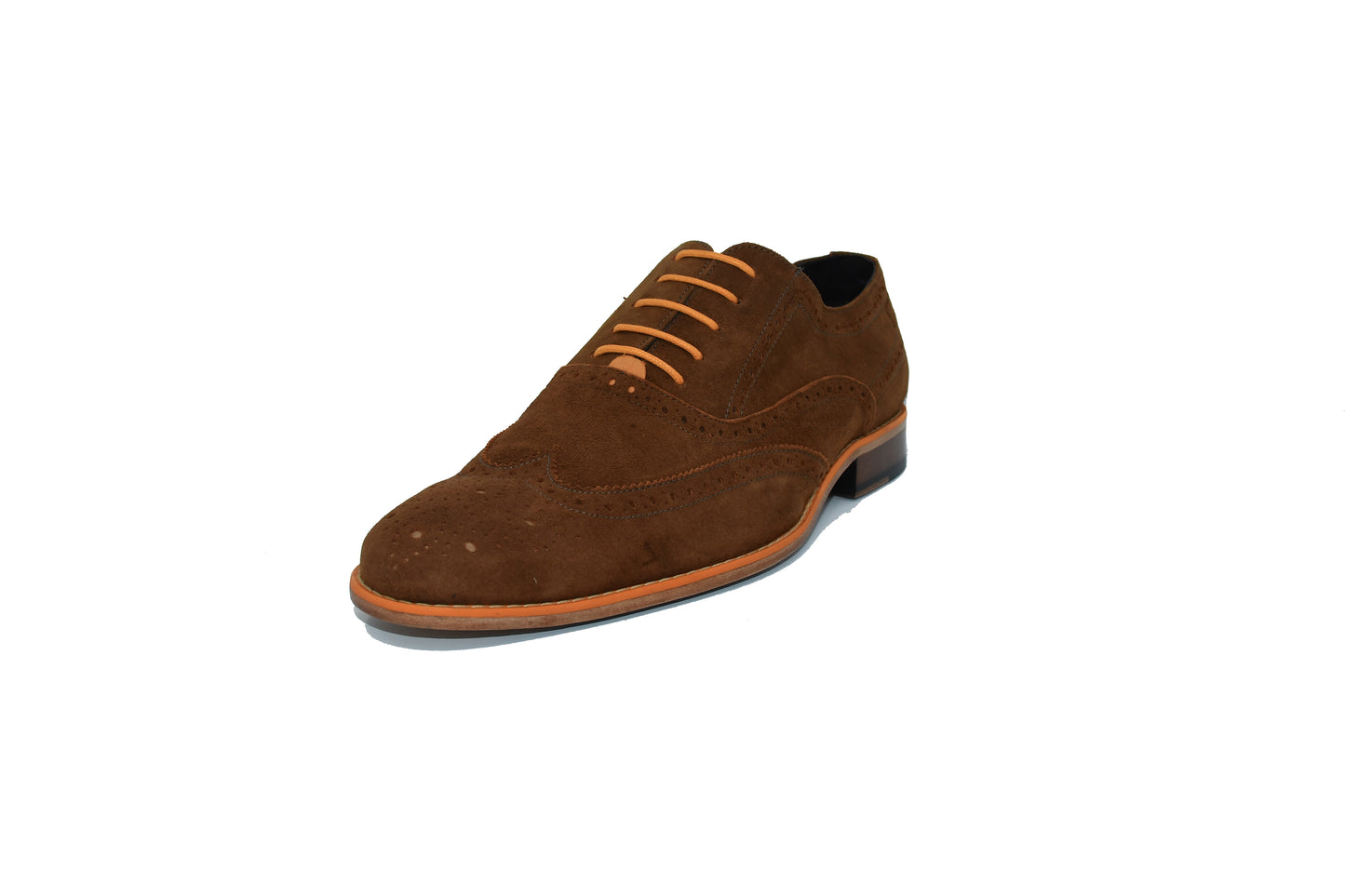 URBAN CHIC - LIGHT BROWN SUEDE & ORANGE