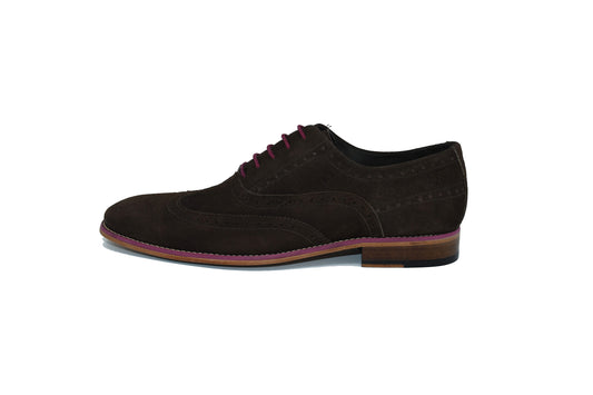 URBAN CHIC - DARK BROWN SUEDE & FUSHIA